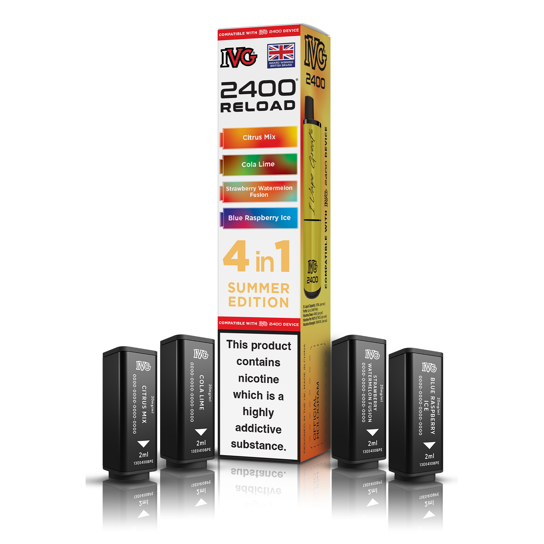 IVG 2400 4 In 1 Summer Edition Reload Pods Vaporizers & Electronic Cigarettes IVG
