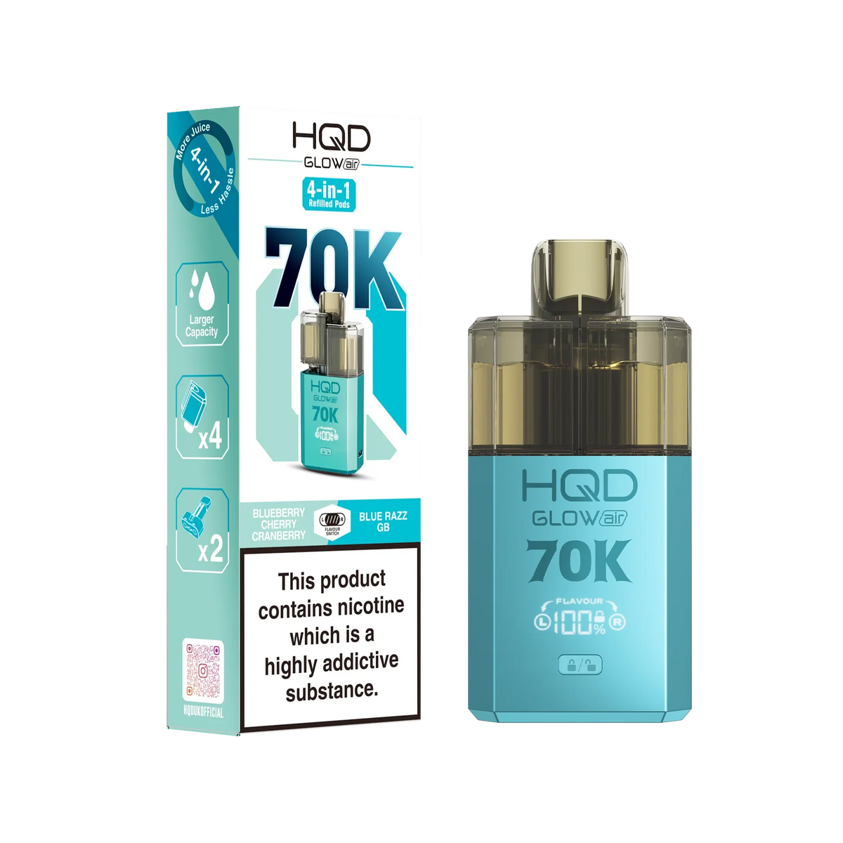 HQD Glow Air 70K Prefilled Vape Kit 70K Puffs 20mg
