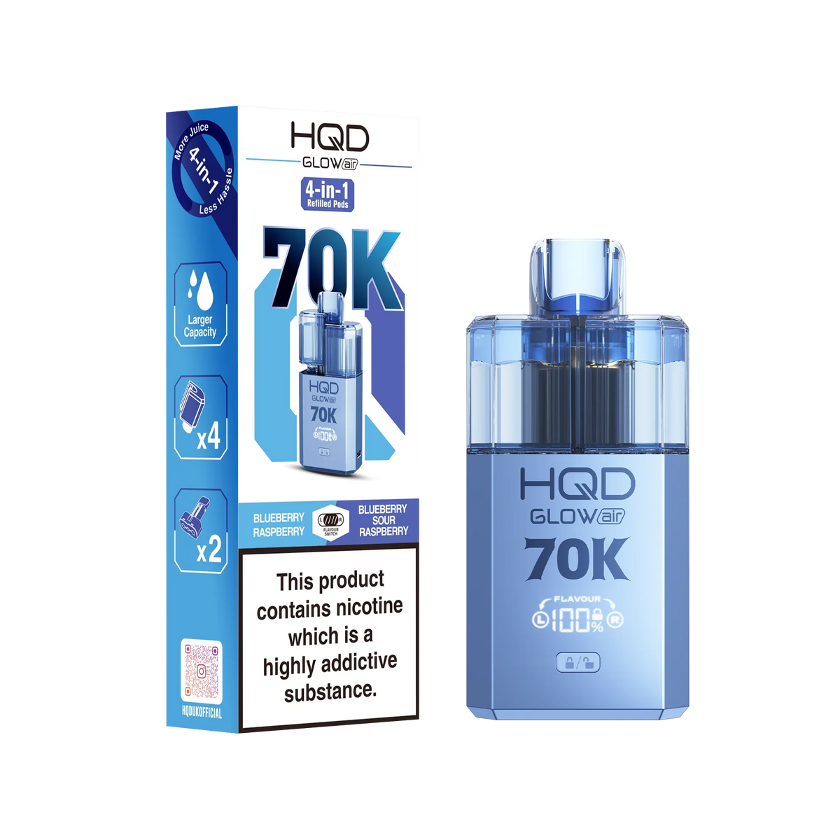 HQD Glow Air 70K Prefilled Vape Kit 70K Puffs 20mg