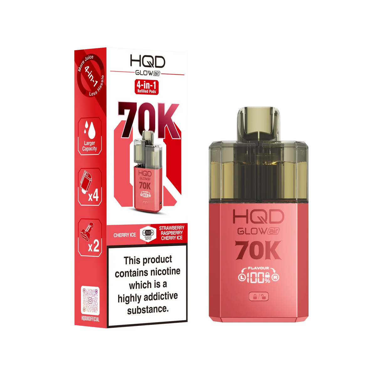 HQD Glow Air 70K Prefilled Vape Kit 70K Puffs 20mg