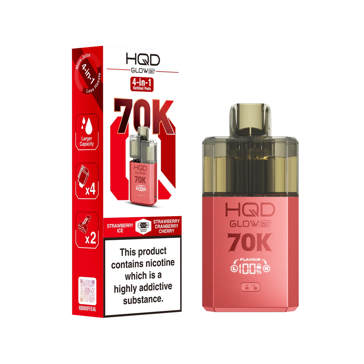 HQD Glow Air 70K Prefilled Vape Kit 70K Puffs 20mg