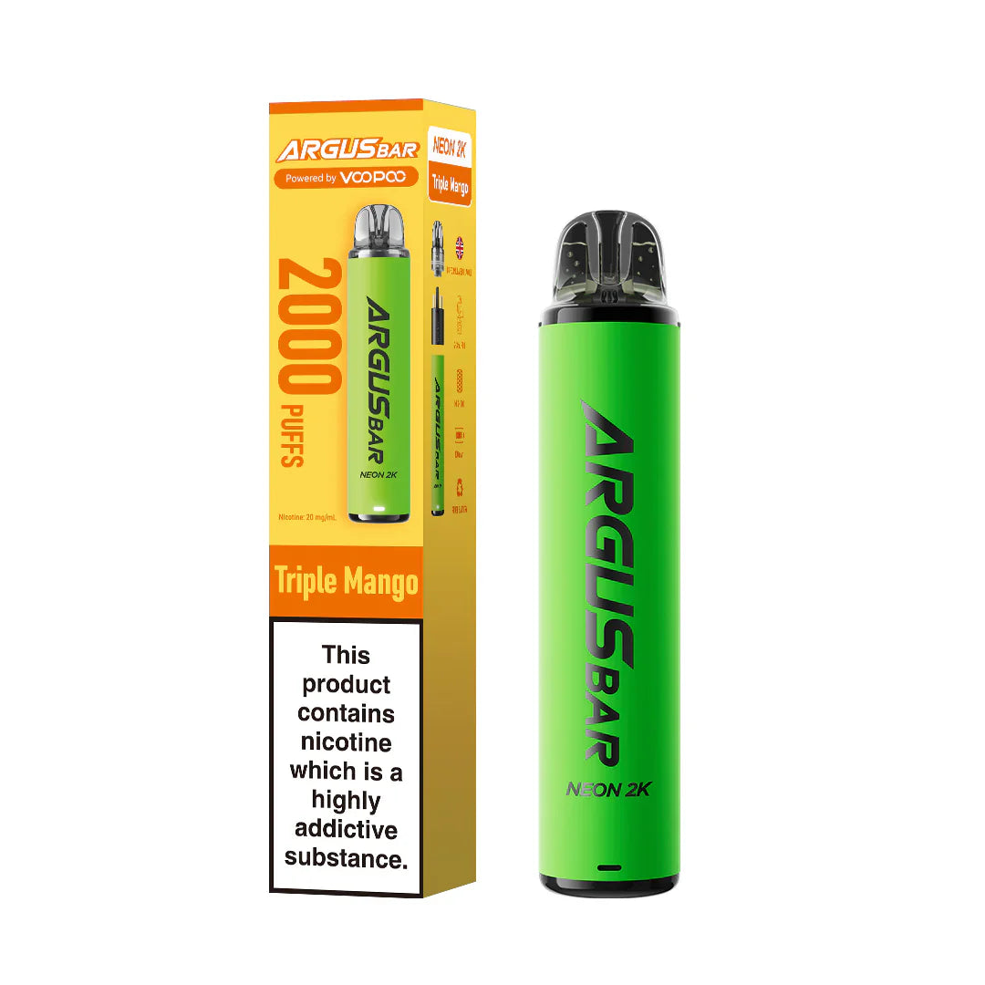 Voopoo Argus Bar Neon Rechargeable Vape Kit 2K Puffs 20mg