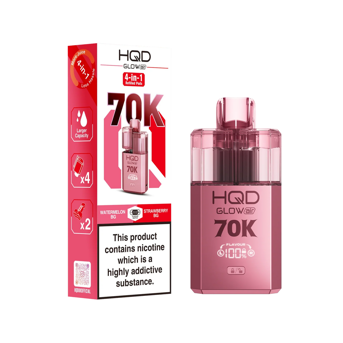 HQD Glow Air 70K Prefilled Vape Kit 70K Puffs 20mg